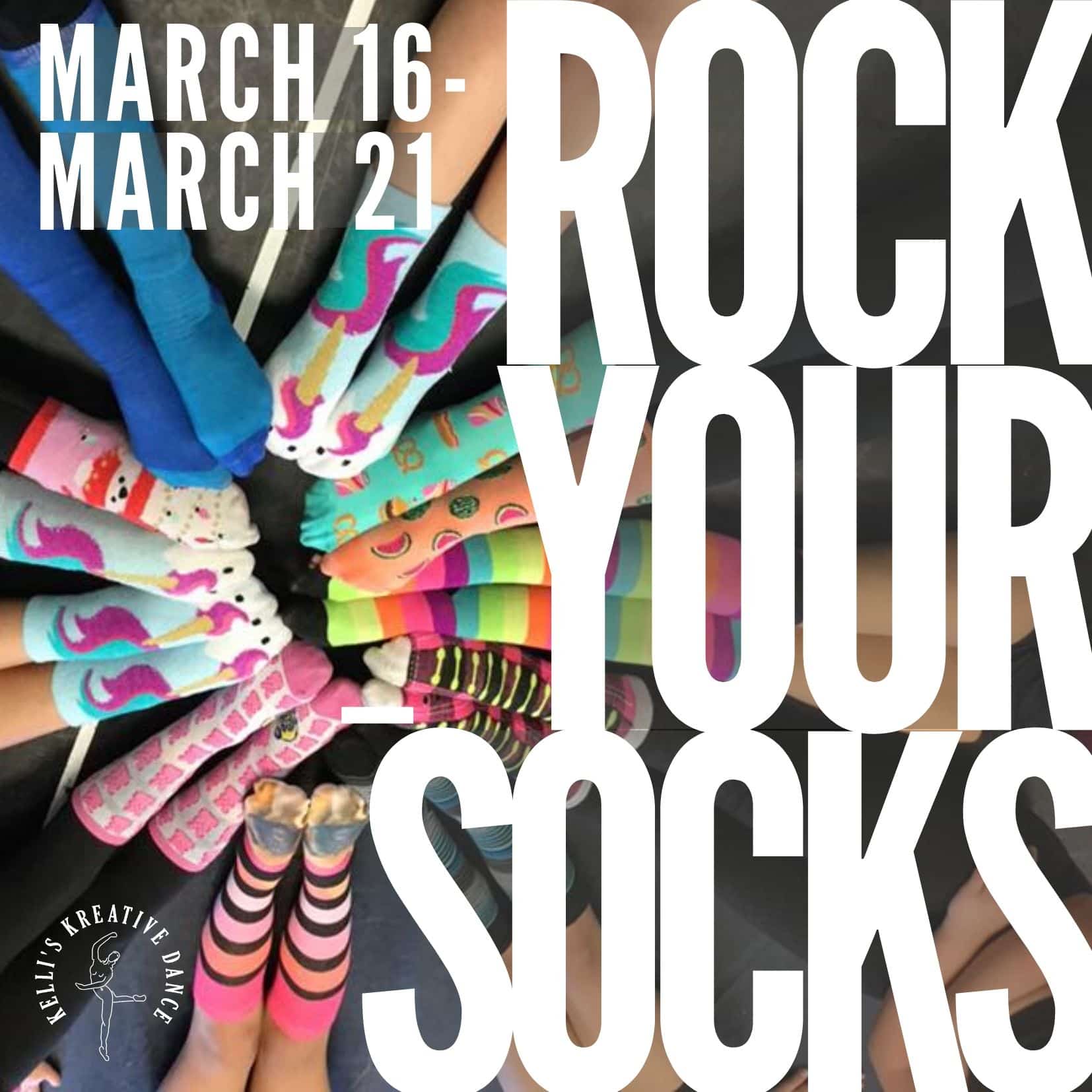 2020 Rock Your Socks Week Kelli's Kreative Dance Studio