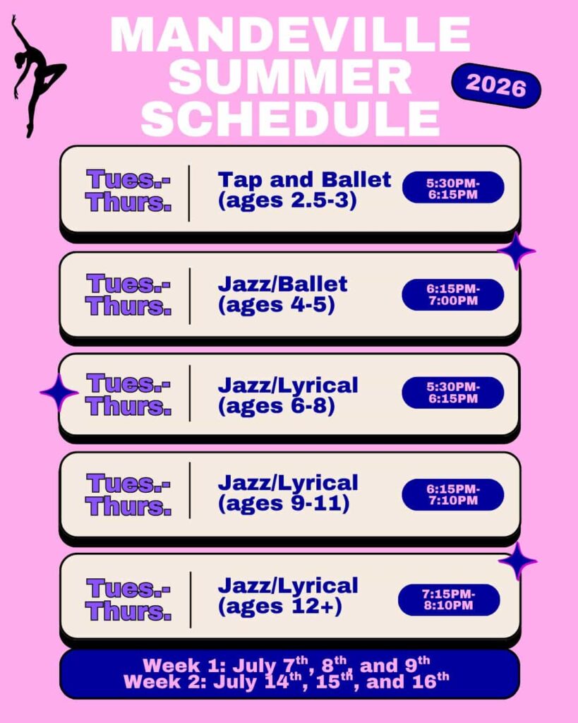 2026 Mandeville Summer Dance Schedule